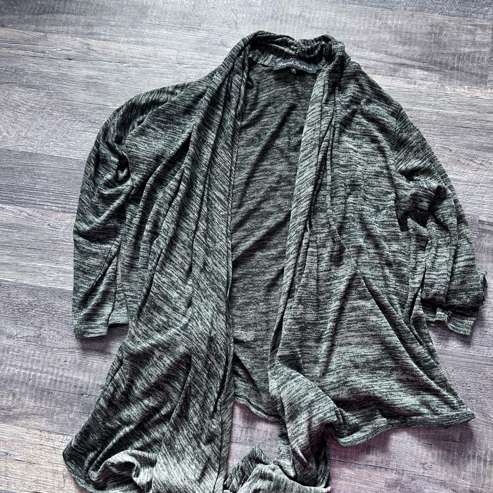 Charcoal Open-Front Cardigan